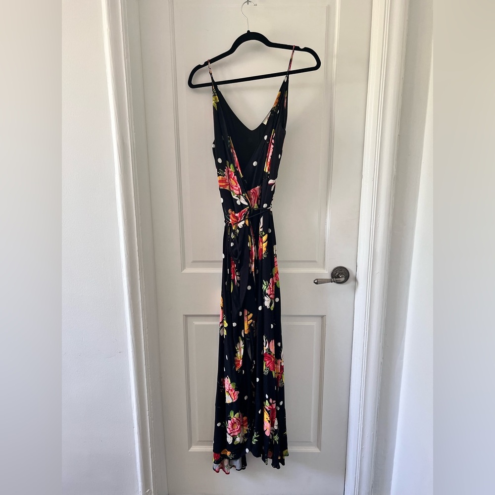 Farm Rio Nanaju Black Floral wrap maxi dress - Picture 12 of 12